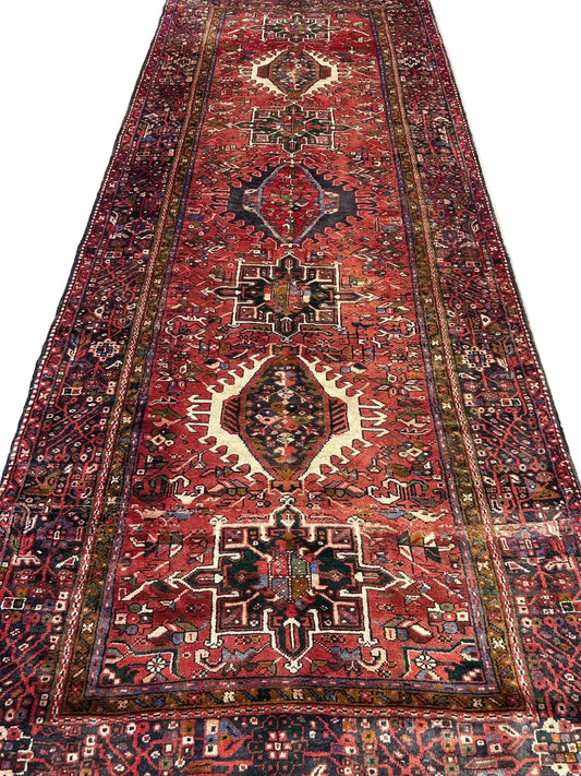 Hand-knotted Persian Heriz Runner - 5’x12’10”