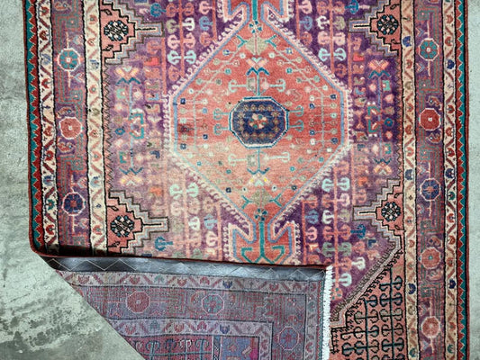 4'2"x7'7" Tribal Handmade 100% Wool Persian Nahavand Rug