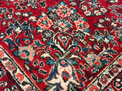 Antique Hand-knotted Persian Sarouk Rug - 8'10"x12'2"