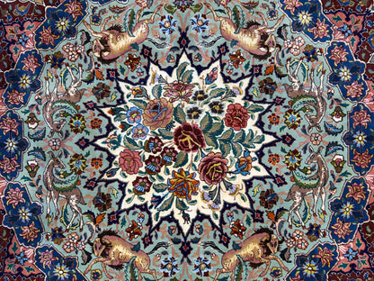11’7”x17’2” Very Fine Hand-Knotted Signed Persian Tabriz Pictorial Area Rug