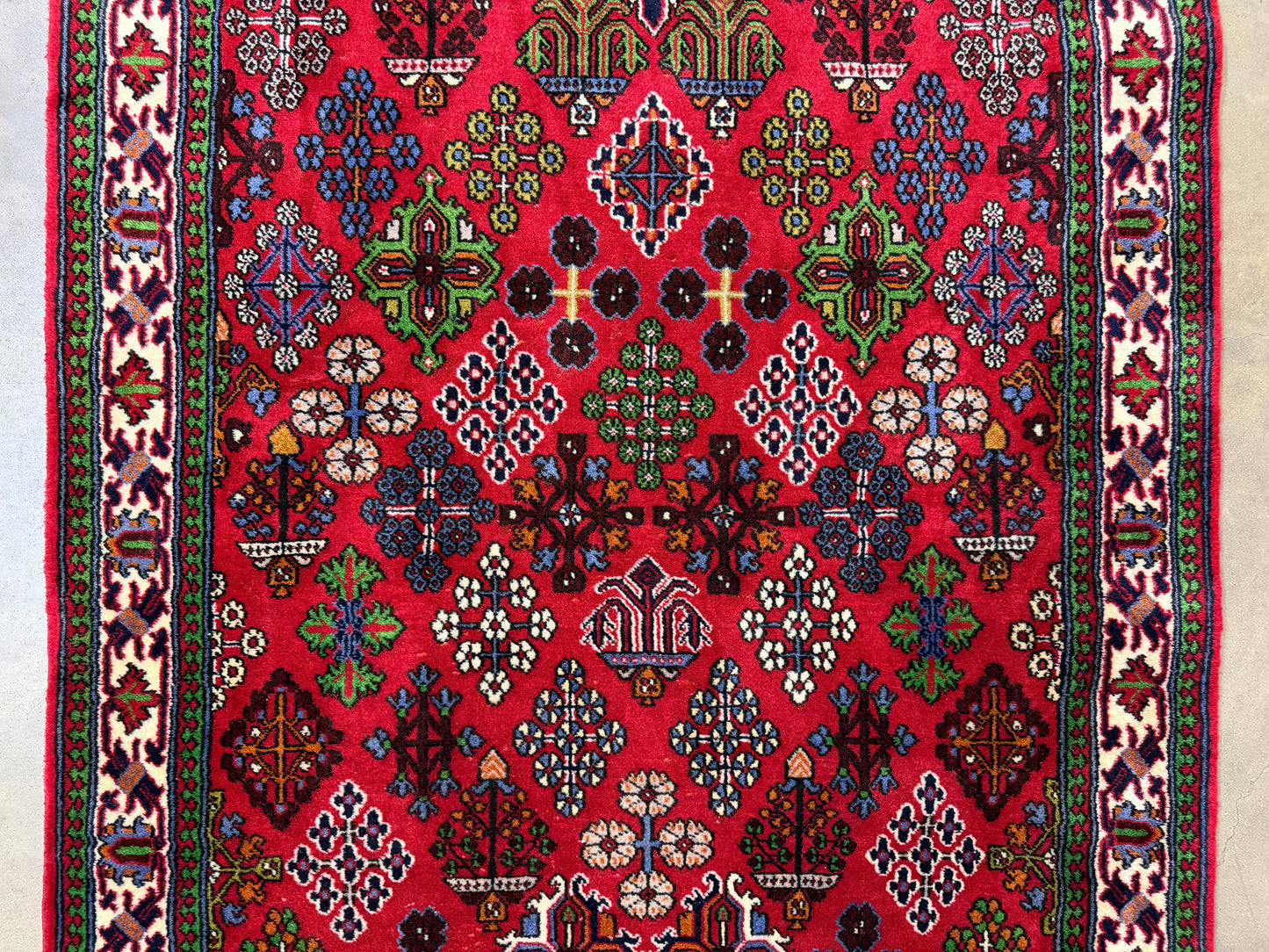 4’2”x13’3” Hand-Knotted Wool Joshaghan Persian Runner 4x13 Handmade Red Carpet