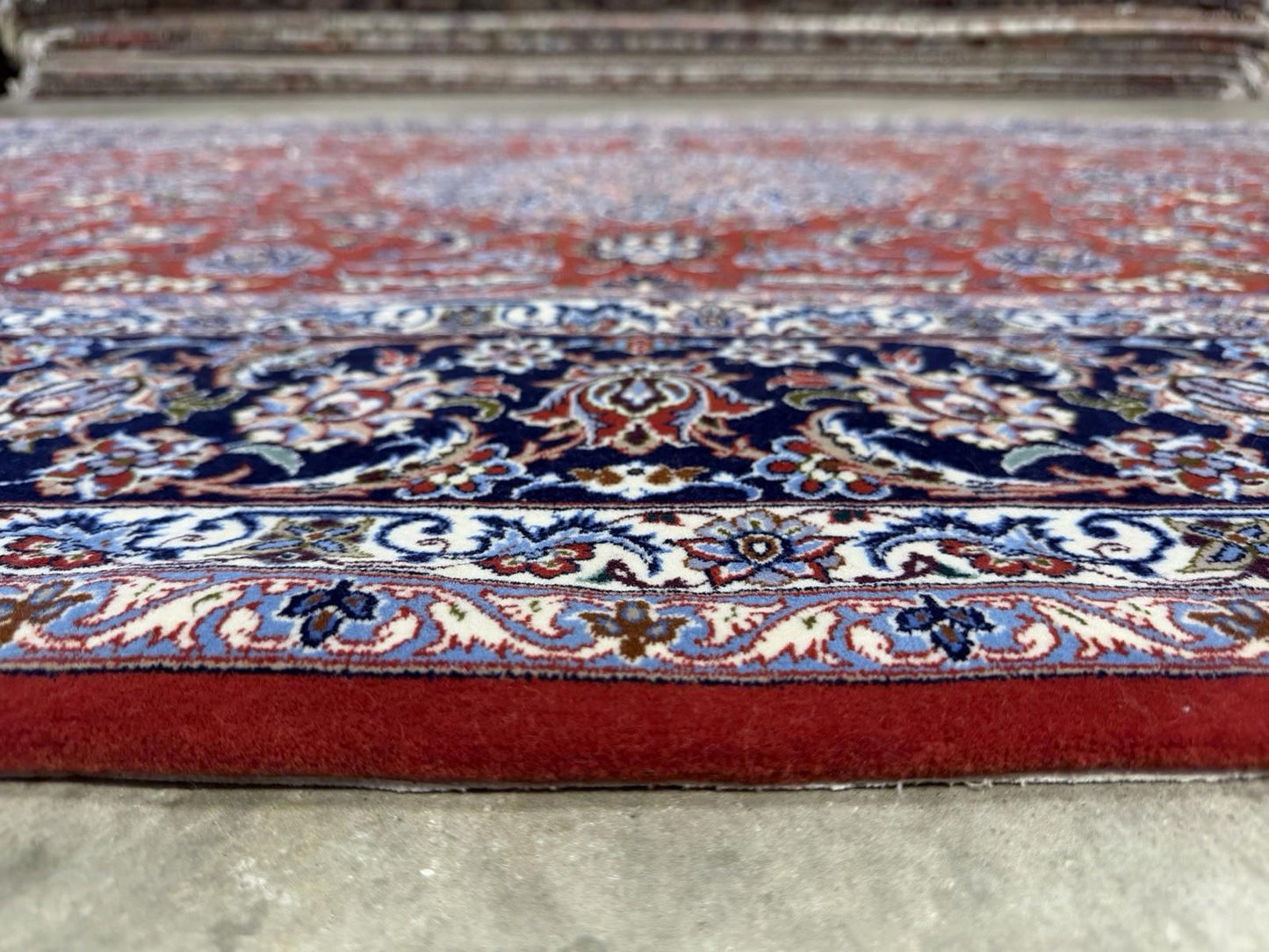 5’x8’ Hand-Knotted Fine Wool & Silk Isfahane Zolfaghari Area Rug - Red Signed