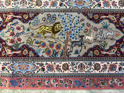 11’7”x17’2” Very Fine Hand-Knotted Signed Persian Tabriz Pictorial Area Rug