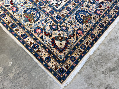 10'5"x13'8" Hand-Knotted Wool All-over Kashan Persian Rug