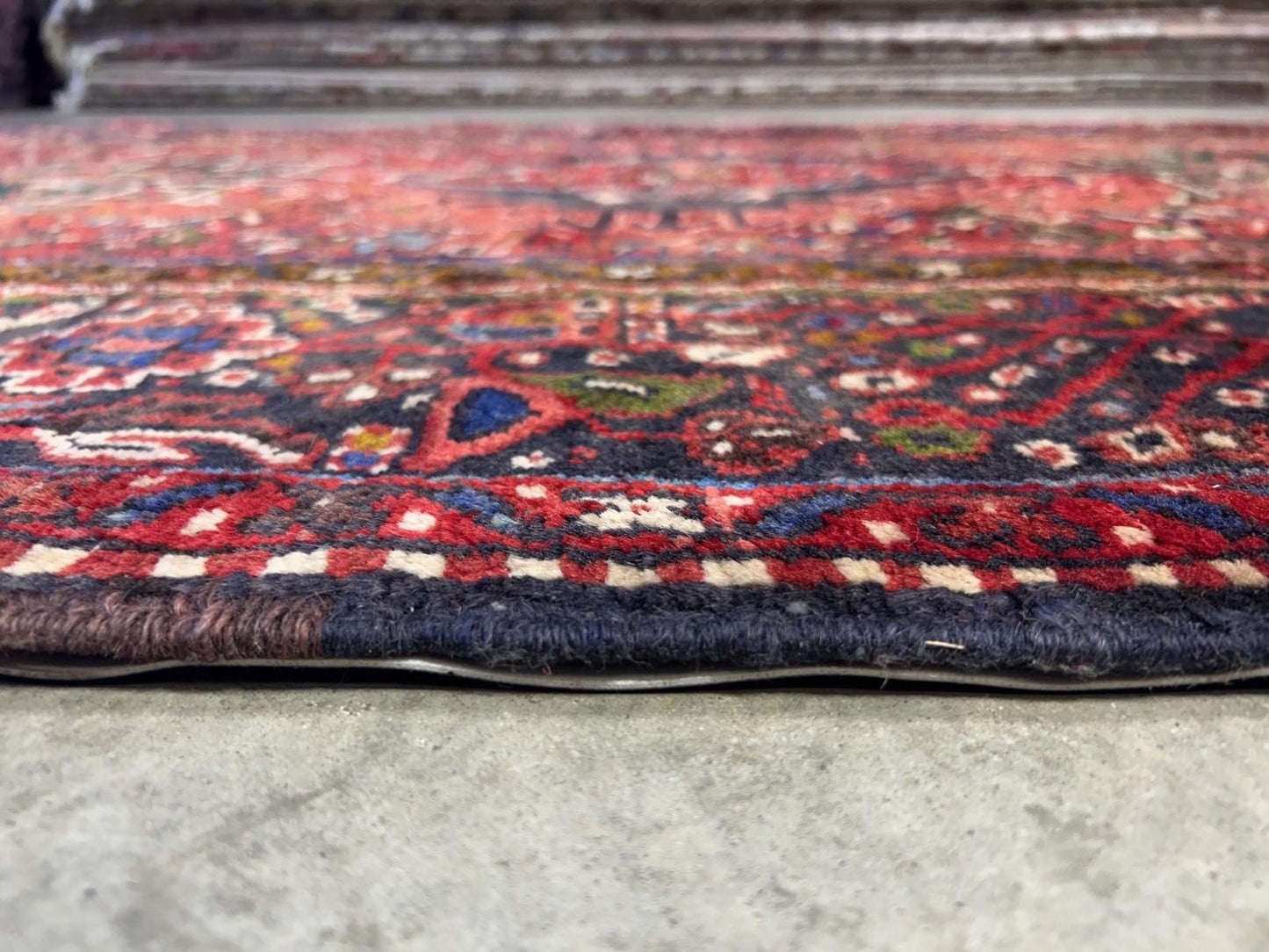 5’x12’10” Antique Hand-knotted Wool Herize Runner Rug - Handmade Red 5x13