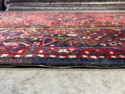 5’x12’10” Antique Hand-knotted Wool Herize Runner Rug - Handmade Red 5x13