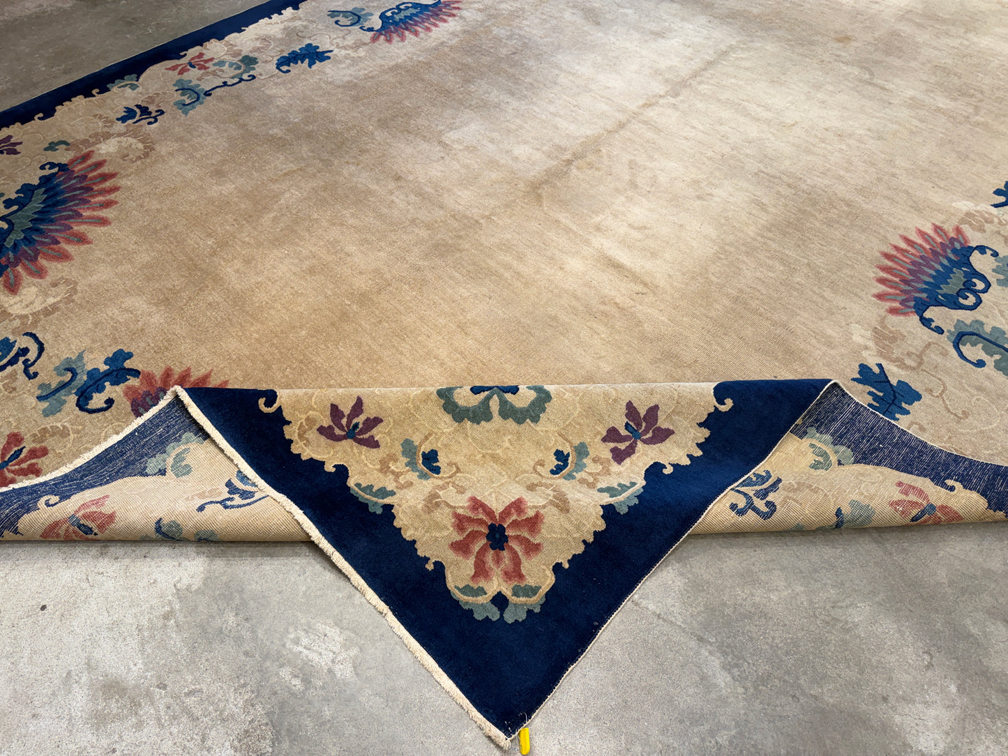 10’1”x13’8” Antique Hand-Knotted Chinese Art Deco Nichols Area Rug