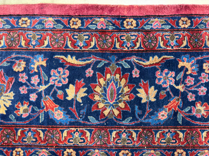 10’4”x16’4” Antique Hand-Knotted Fine Manchester Wool Persian Kashan Area Rug