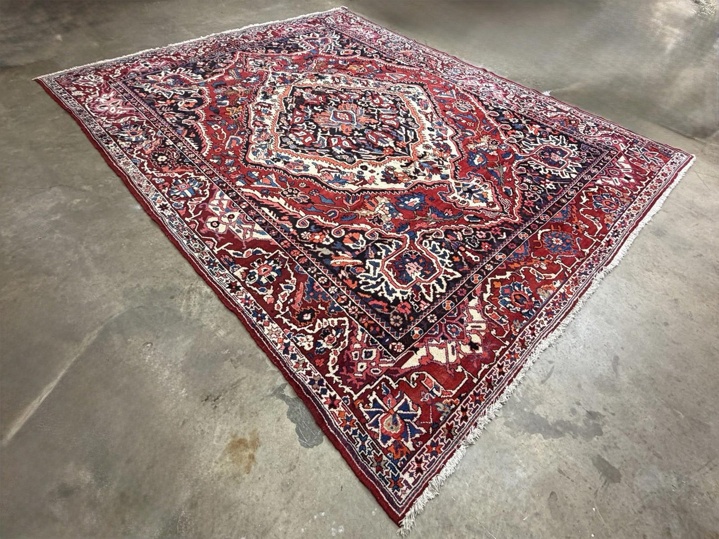 10x12 Vintage Hand-Knotted Bakhtiarie Rug Antique Handmade Red Oriental Tribal