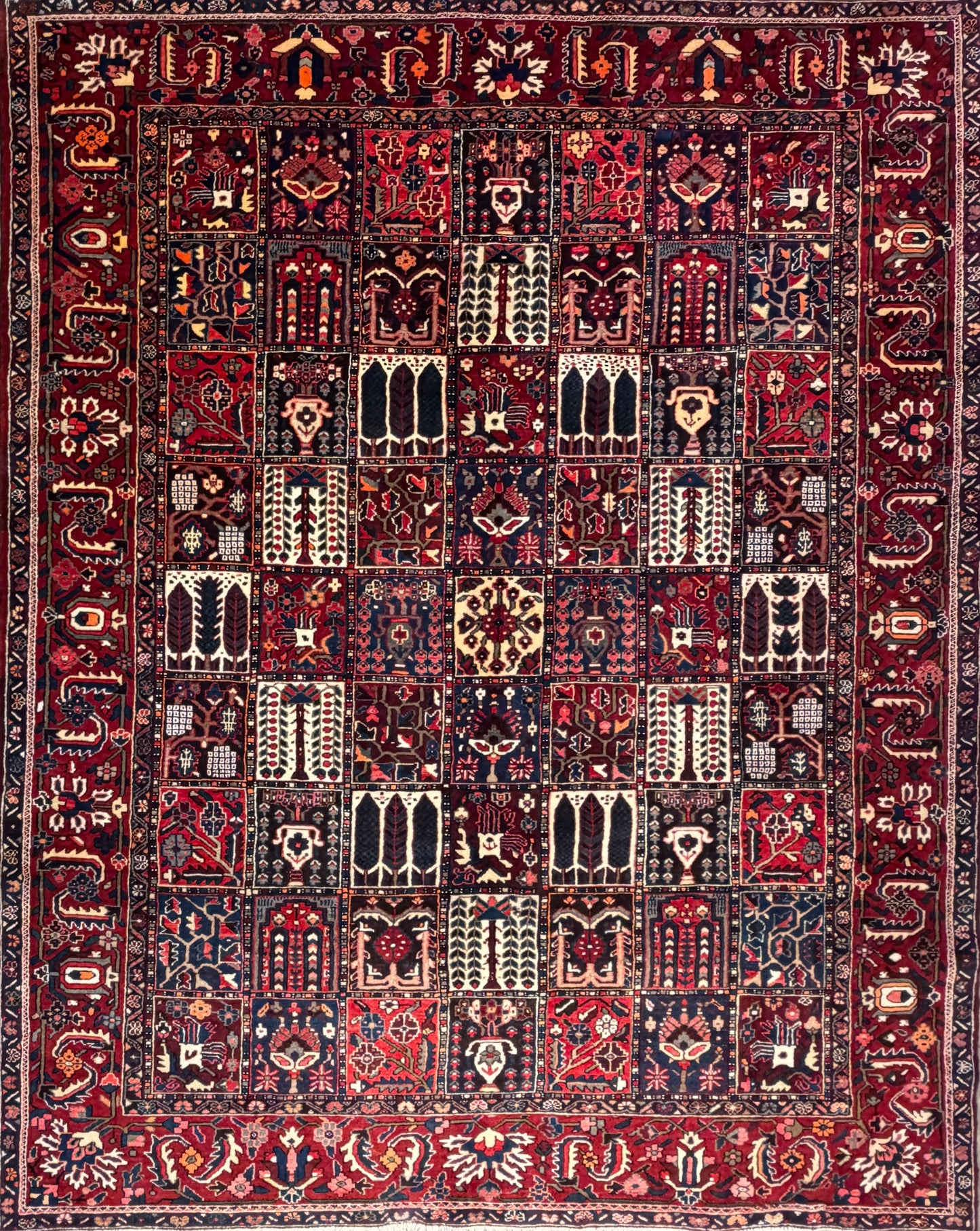 9’5”x11’9” Hand-Knotted Persian Bakhtiari Four Season Area Rug