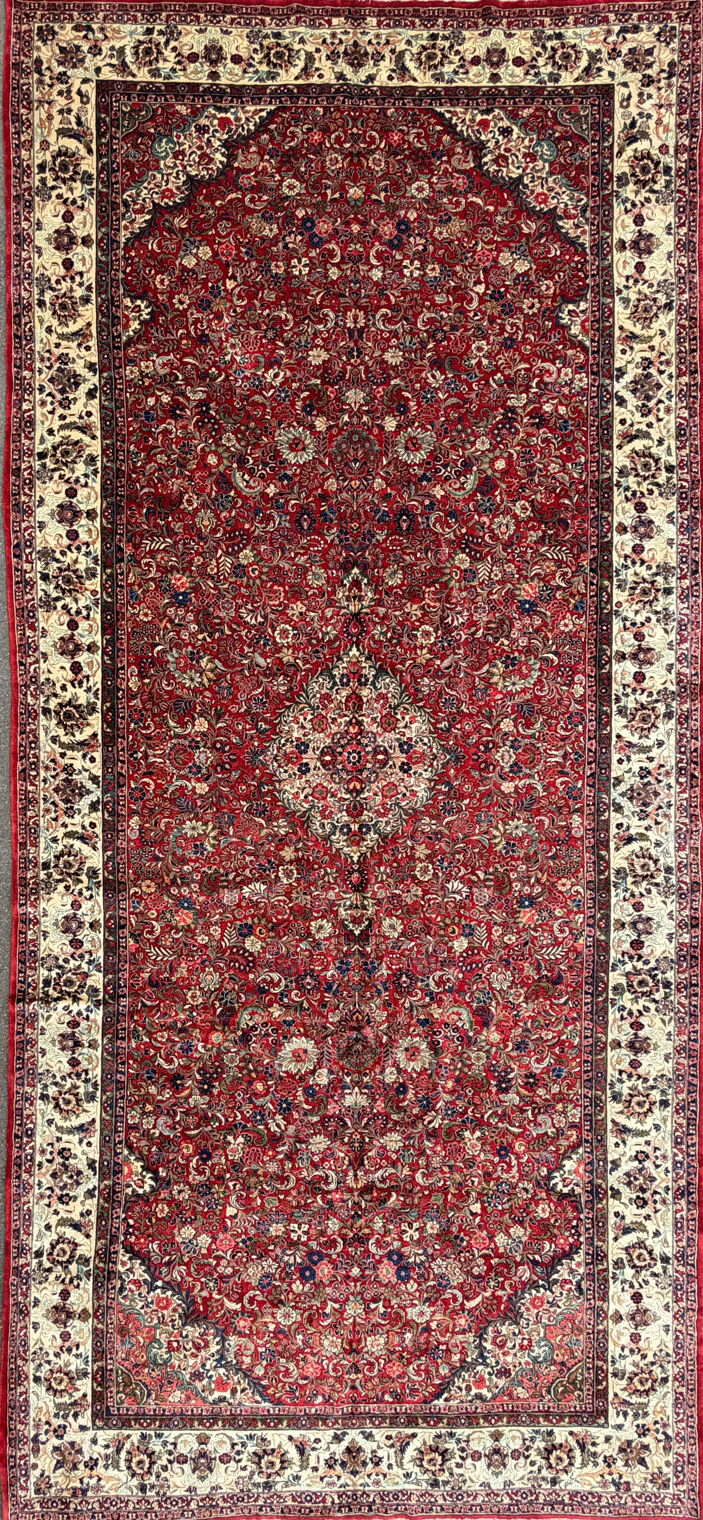 Hand-Knotted Persian Sarouk Rug - 10’x21’8”