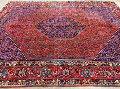 10’x13’ Hand-Knotted Wool Bidjar Persian Area Rug 10x13 Handmade Carpet