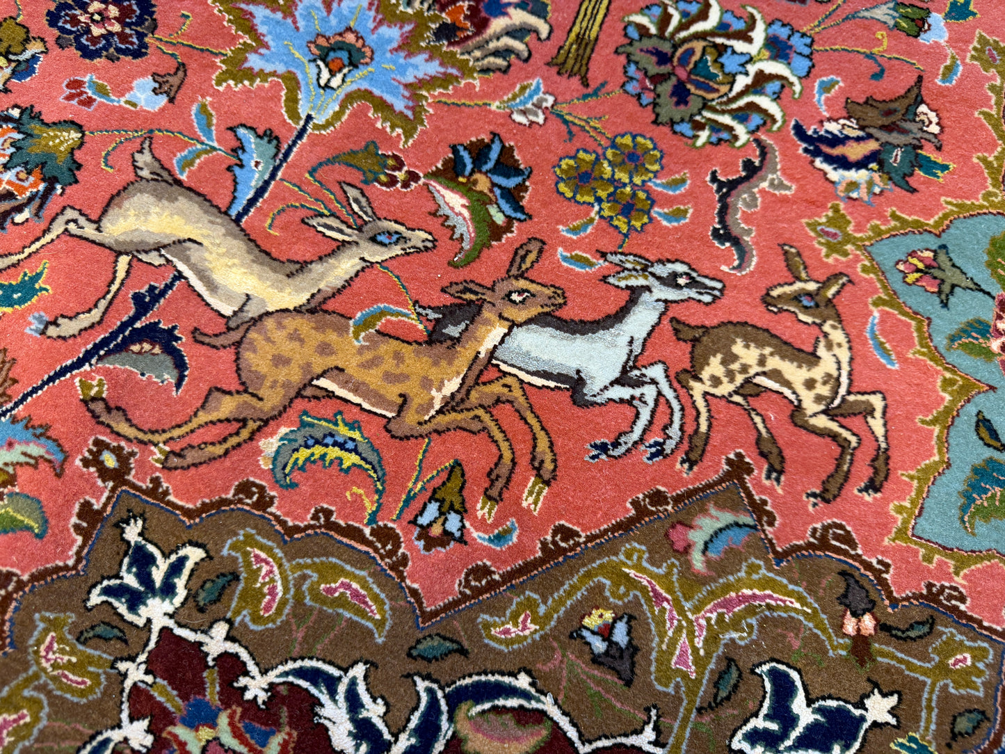 11’7”x17’2” Very Fine Hand-Knotted Signed Persian Tabriz Pictorial Area Rug