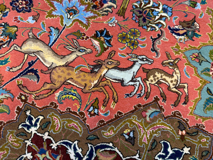 11’7”x17’2” Very Fine Hand-Knotted Signed Persian Tabriz Pictorial Area Rug