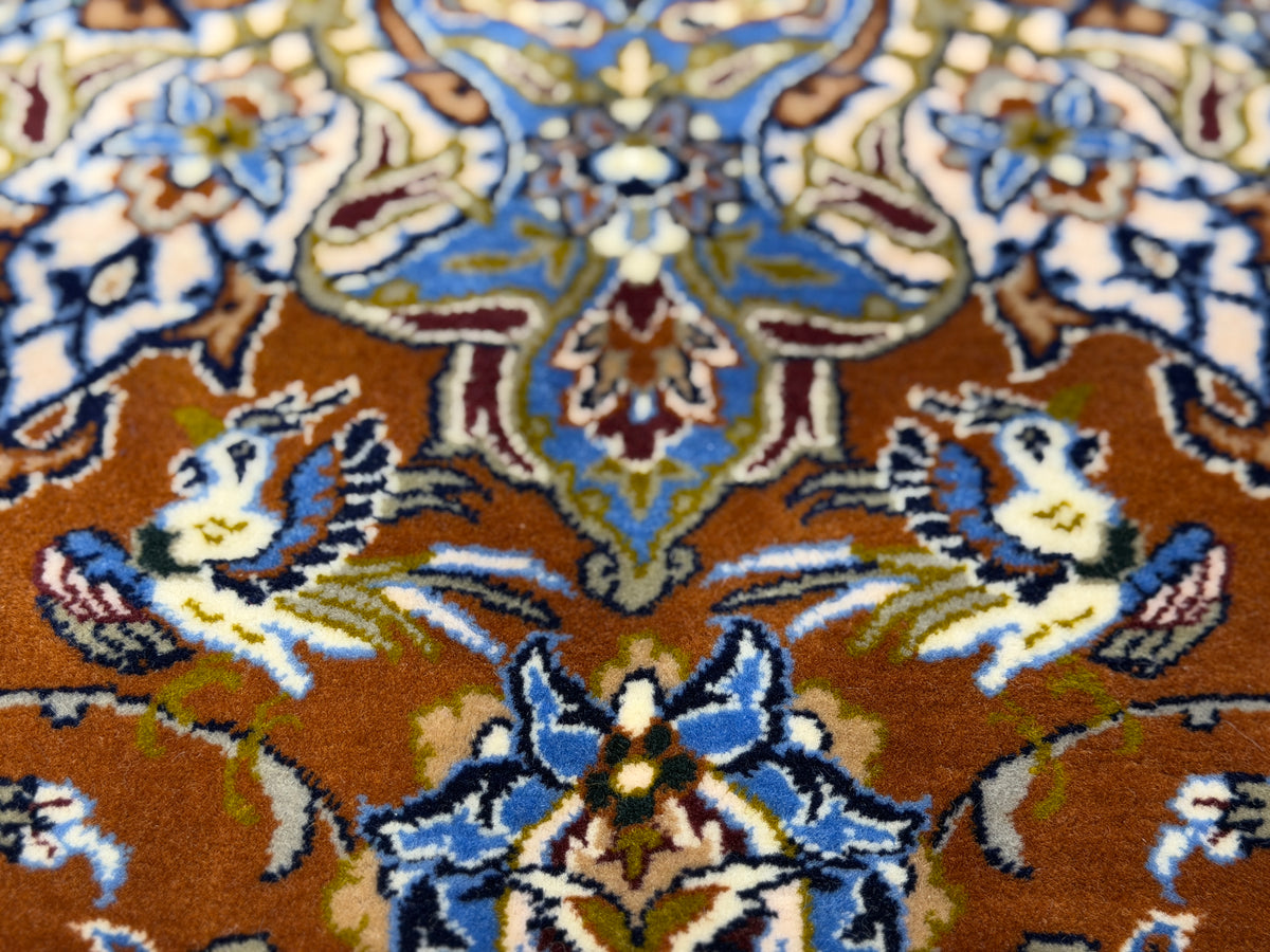 Hand-Knotted Persian Isfahan Rug - Garden of Birds - 6’10”x9’10”