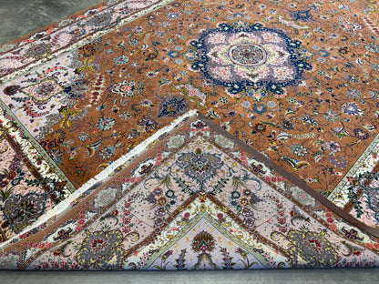 Hand-Knotted 60 Raj Persian Tabriz Rug - Signed Alizadeh - 9’7”x13’4”
