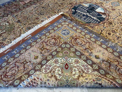 11’3”x16’3” Hand-Knotted 70 Raj Signed Persian Tabriz Rug