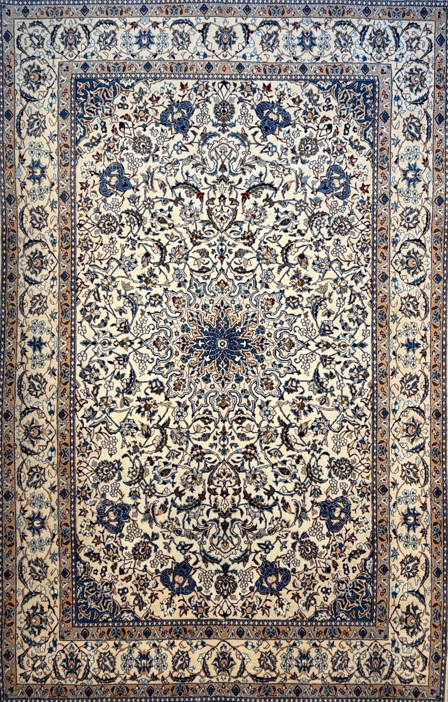Hand-Knotted 9 La Persian Nain Rug - 6’7”x10’5”