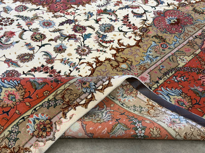 10’x12’9” Fine Hand-Knotted Persian Tabriz Area Rug