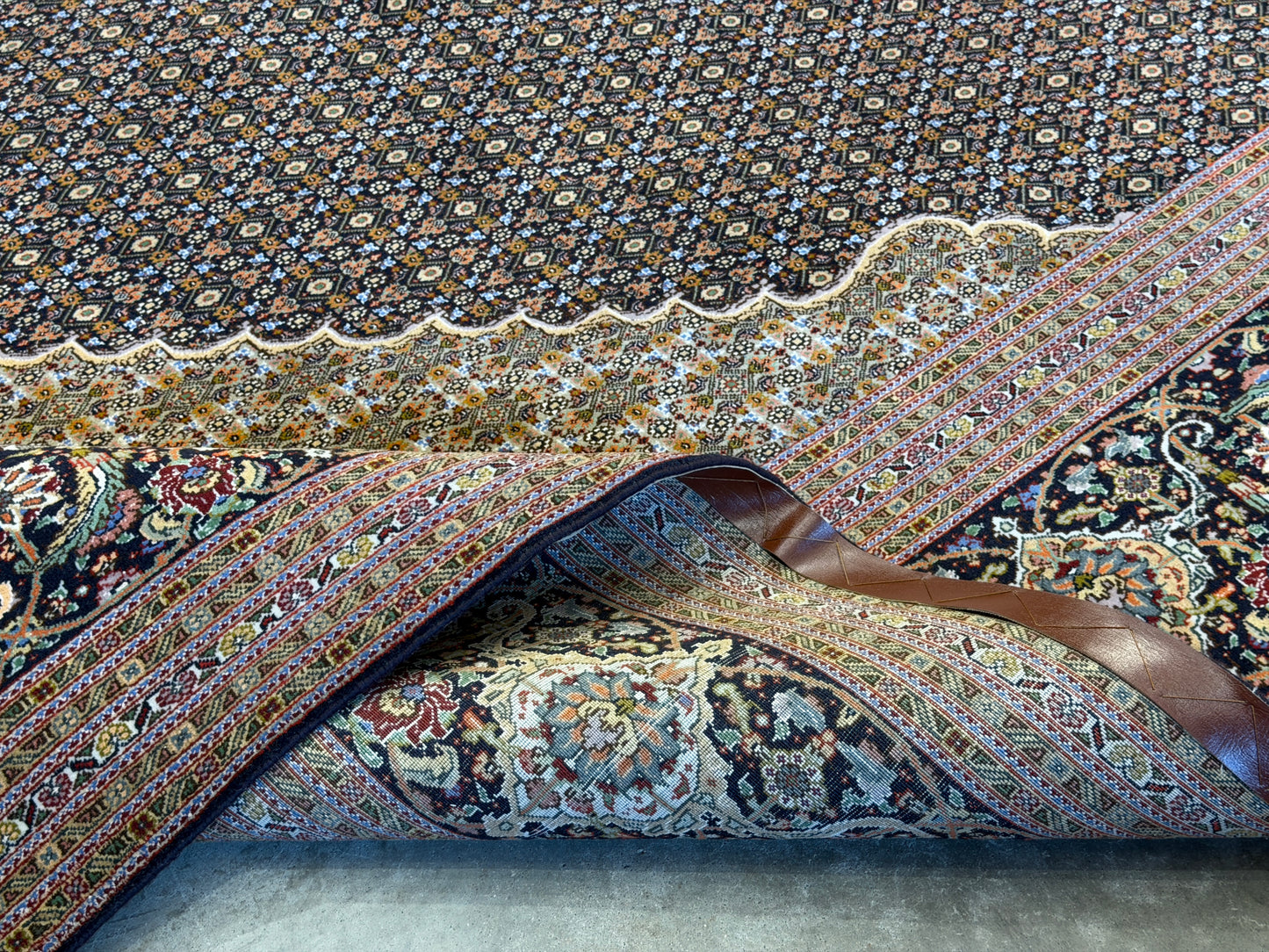 Hand-Knotted Persian Tabriz Mahi Rug - 10’x13’7”