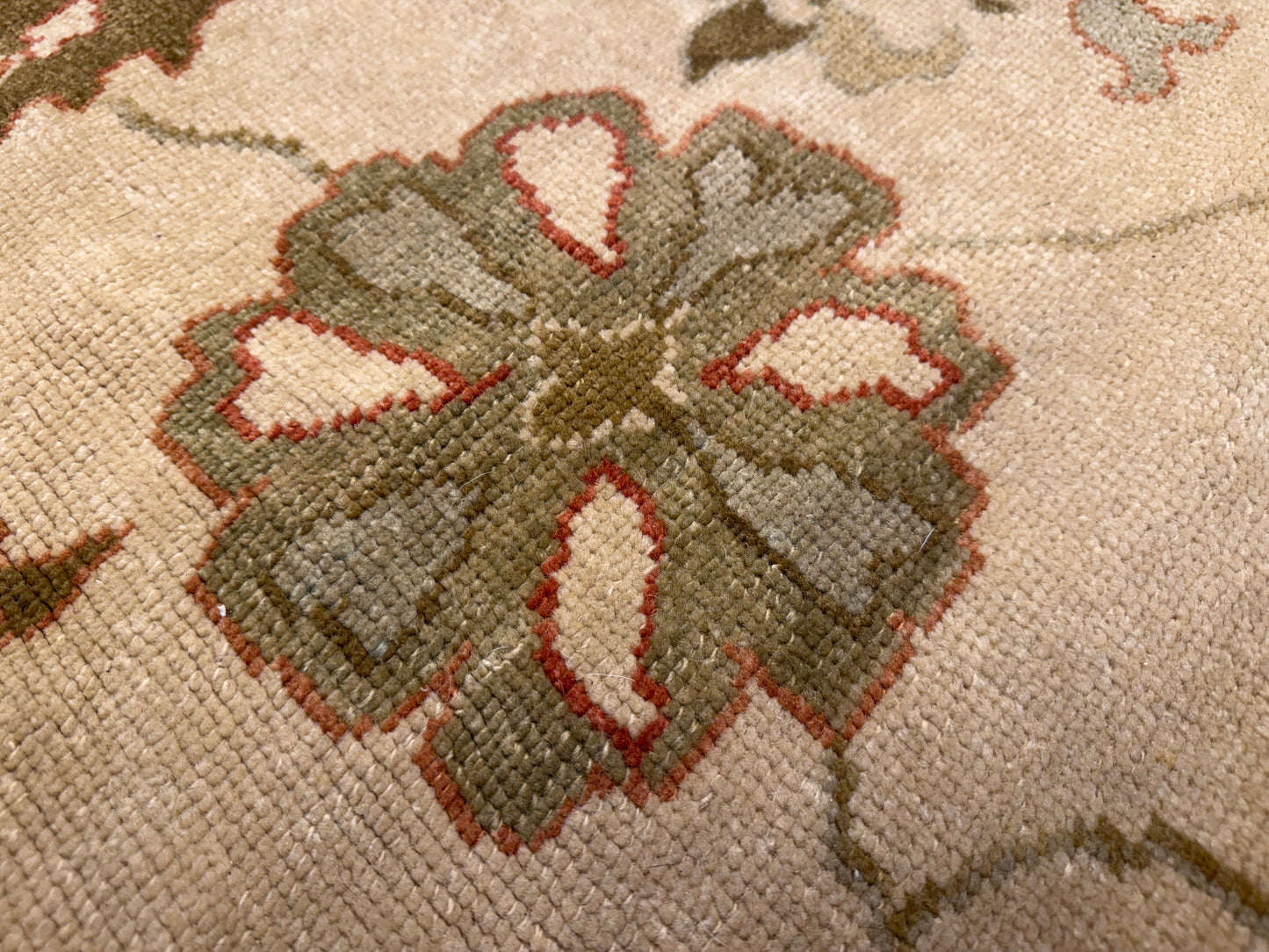 13’1”x16’2” Hand-Knotted Wool Oushak Area Rug Handmade All-over Carpet