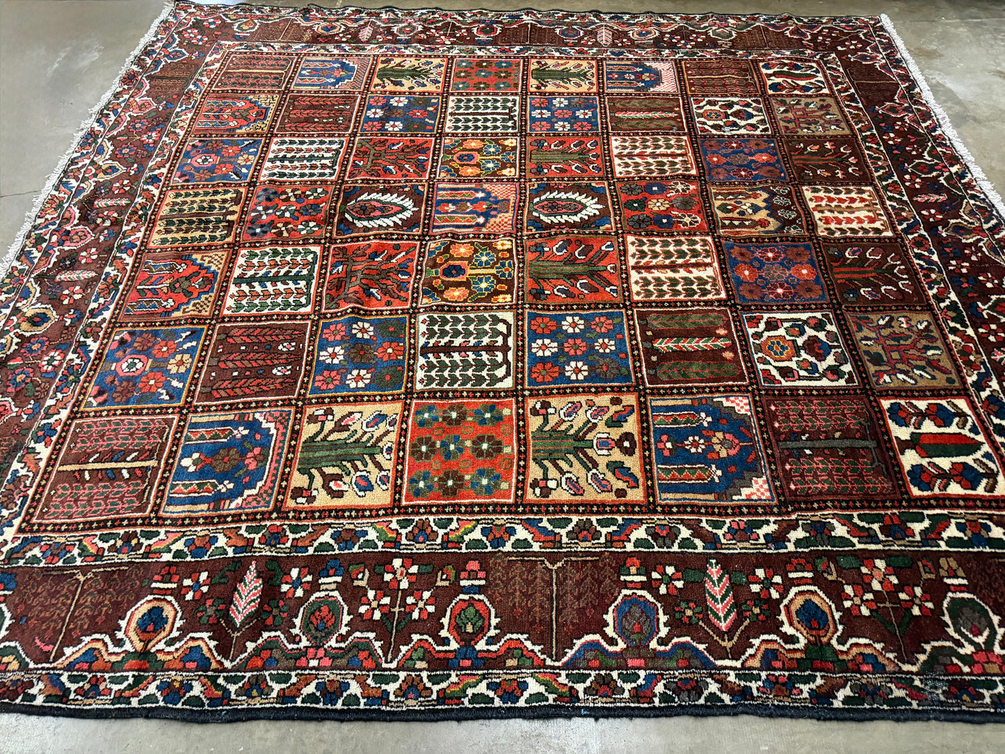 Hand-Knotted Persian Bakhtiari Rug - 9’4”x10’3”