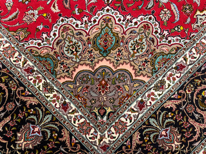 Hand-Knotted 60 Raj Persian Tabriz Rug - 9’9”x13’3”