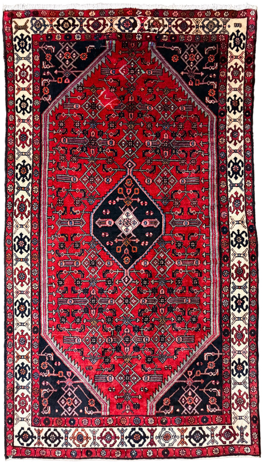 Hand-Knotted Persian Hamadan Rug - 5'x9'4"