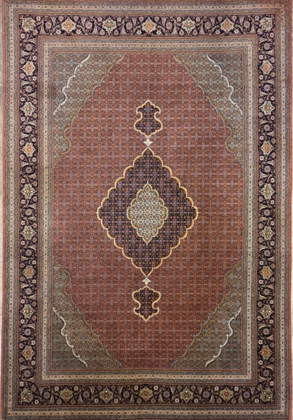 Hand-Knotted Persian Tabriz Mahi Rug - 6'8"x10'1"