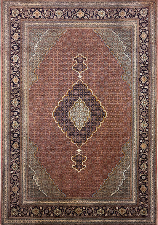 Hand-Knotted Persian Tabriz Mahi Rug - 6'8"x10'1"
