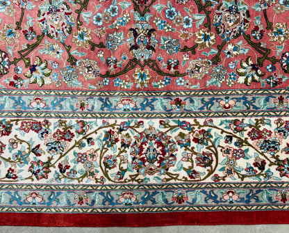 Luxurious Hand-Knotted 100% Silk Persian Qum Rug - 6'5"x9'5"
