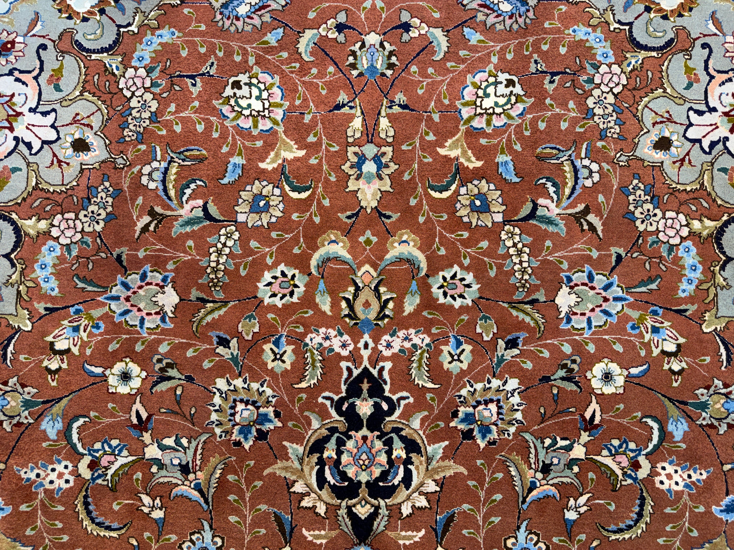 Hand-Knotted 60 Raj Persian Tabriz Rug - 9’9”x13’