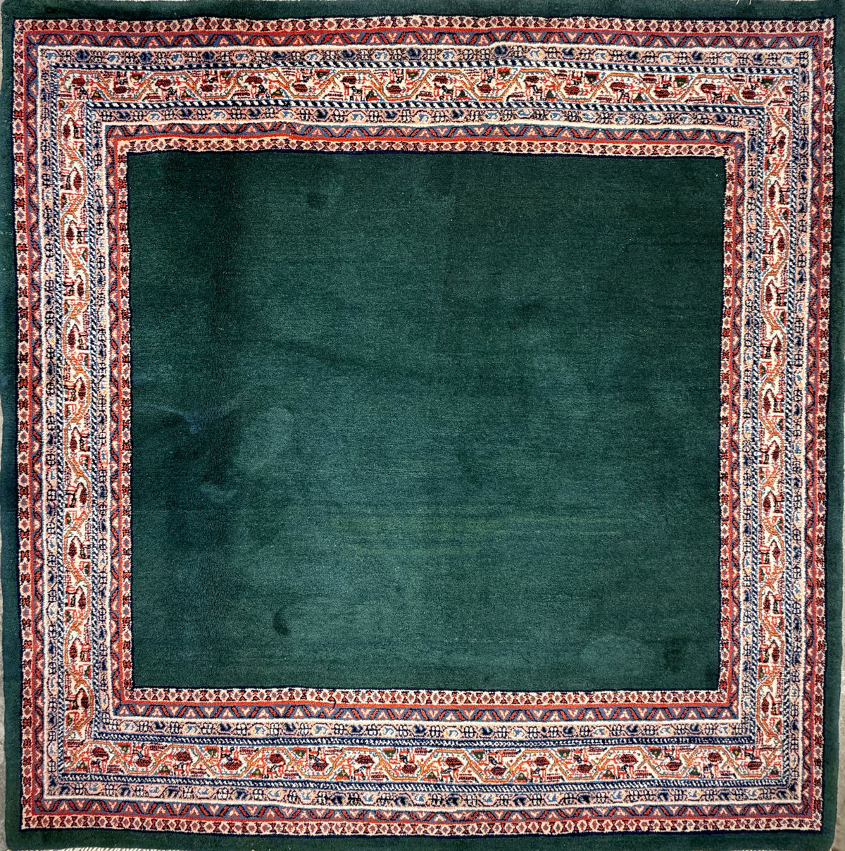 Hand-Knotted Persian Sarouk Gabbeh Rug - 6’9”x6’9”