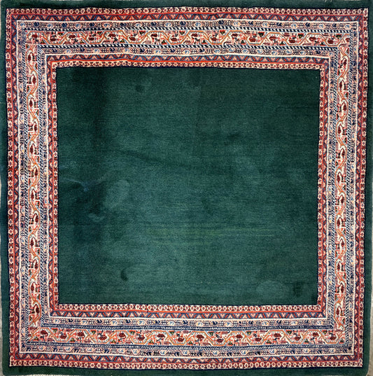 Hand-Knotted Persian Sarouk Gabbeh Rug - 6’9”x6’9”