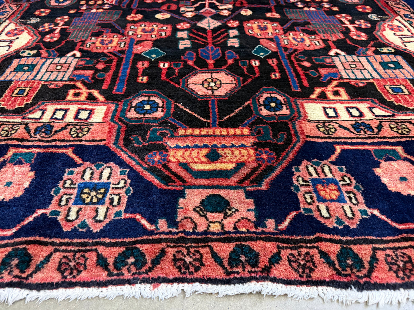 5’6”x8’6” Vintage Hand-Knotted Wool Nahavand Persian Rug 5x8 Handmade Tribal Carpet