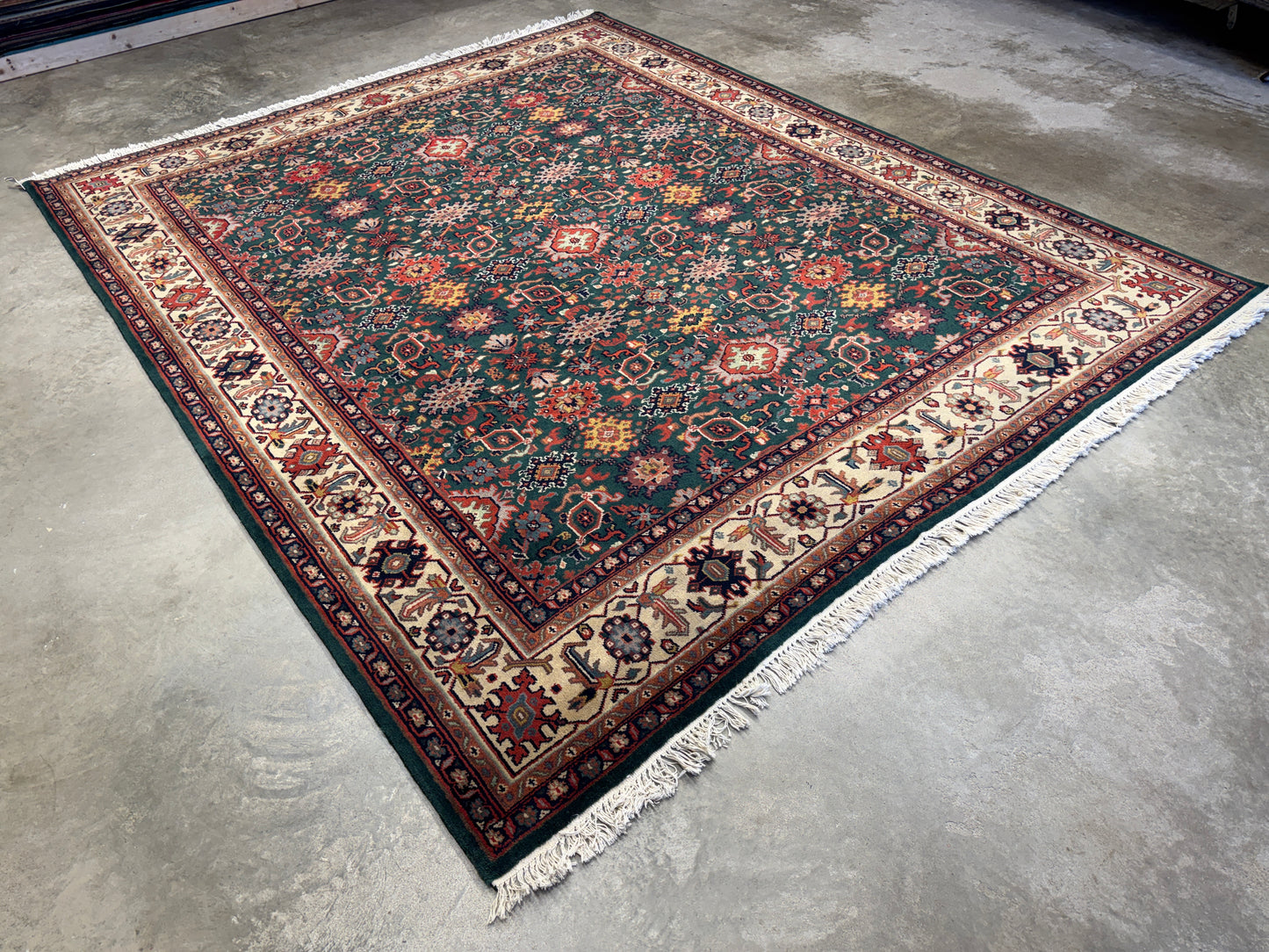 8’x9’10” Hand-Knotted Wool Indo-Sultan Area Rug