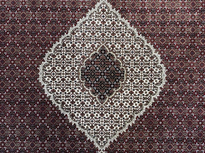 10’ Diameter Hand-knotted Wool Round Area Rug - Handmade Carpet 10x10 Burgandy