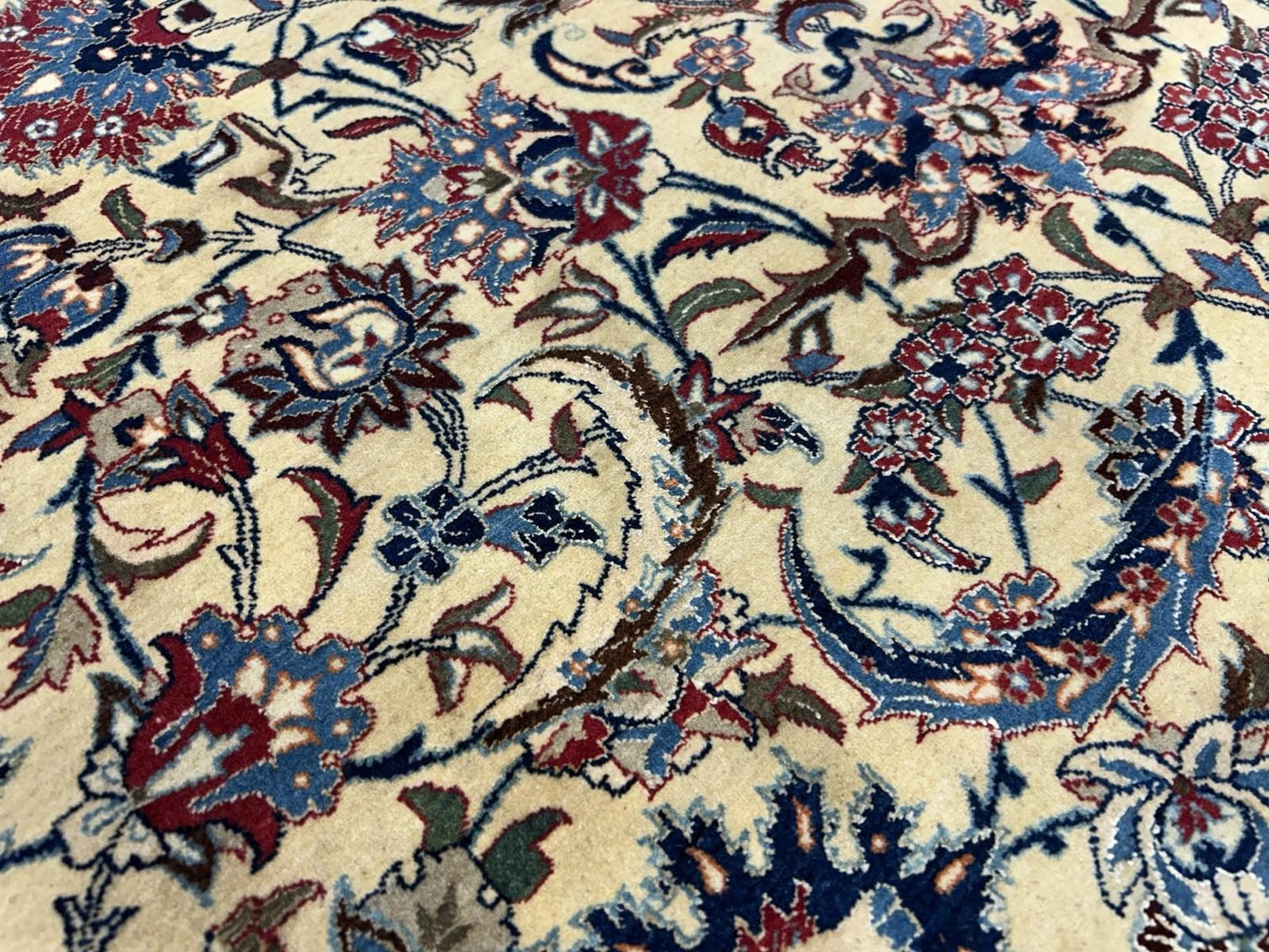 4’11”x7’6” Hand-Knotted Fine Antique Wool Nain Area Rug - All-over Carpet