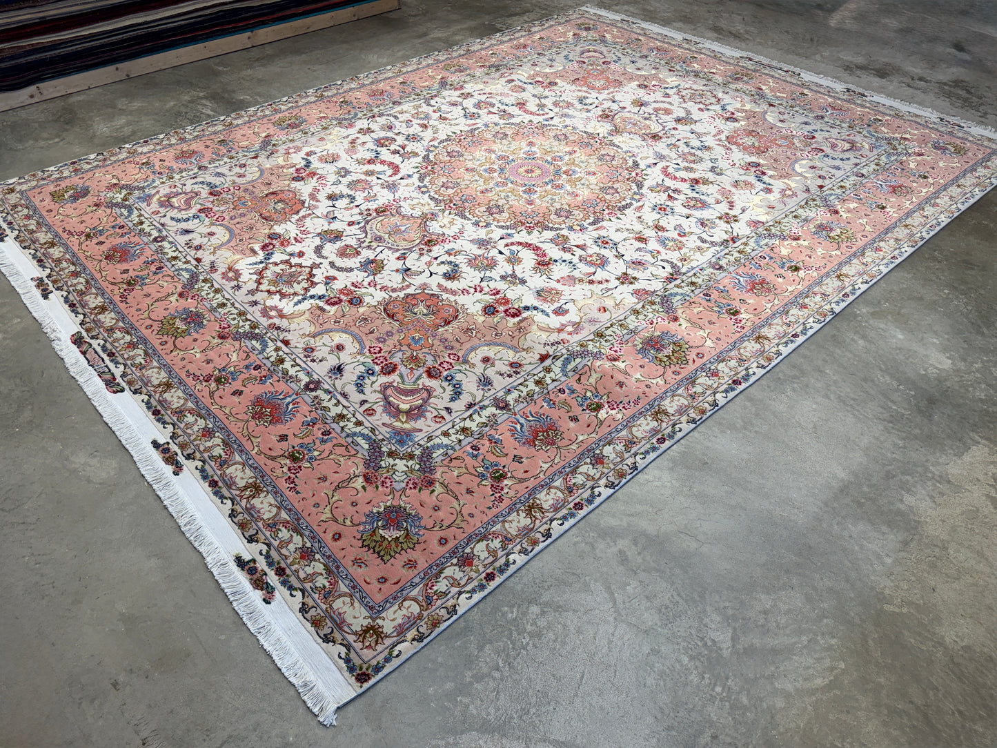 9’9”x13’3” Fine Hand-Knotted Persian Tabriz Signed Area Rug