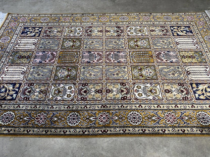 3x5 Luxurious Fine Hand-Knotted 100%Silk Persiane Qume Rug Handmade Gold