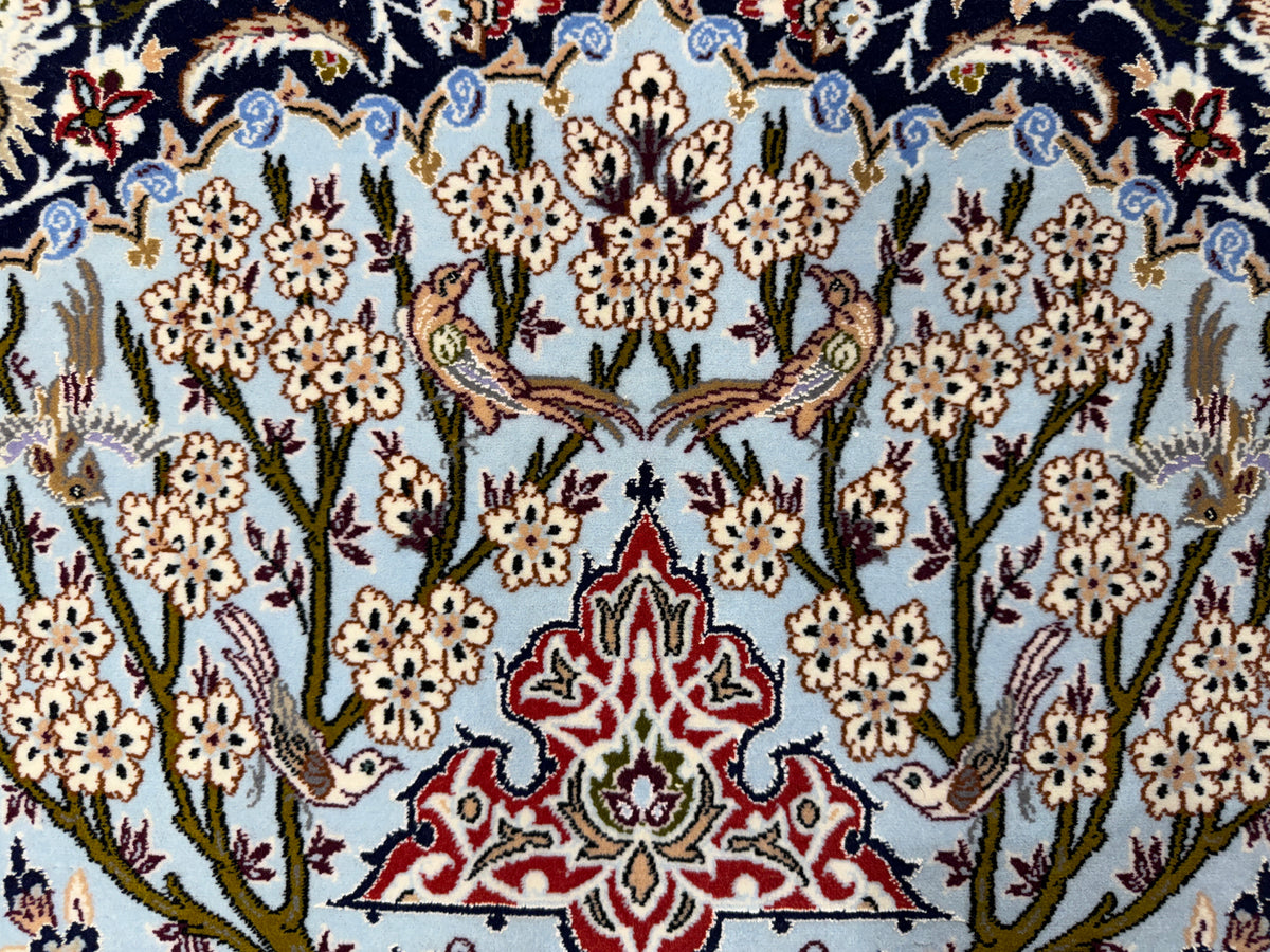 Hand-Knotted Pictorial Persian Isfahan Rug - 3’7”x5’7”