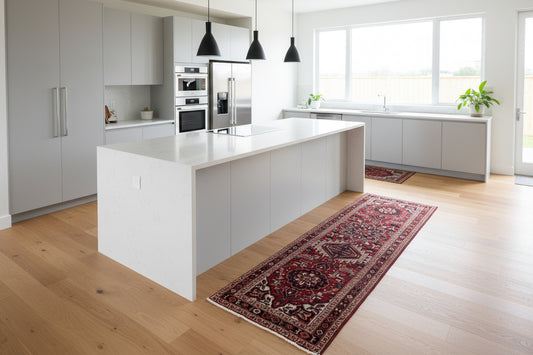 2’6”x10’6” Antique Hand-Knotted Wool Heriz Persian Runner 2x10 Handmade Red Rug