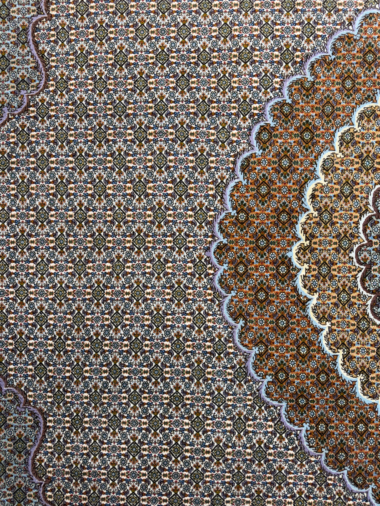 10’x13’2” Very Fine Hand-Knotted Persian Tabriz Mahi Area Rug