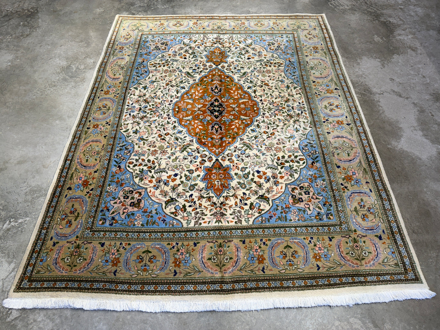 Hand-Knotted Persian Tabriz Rug - 8’x10’1”