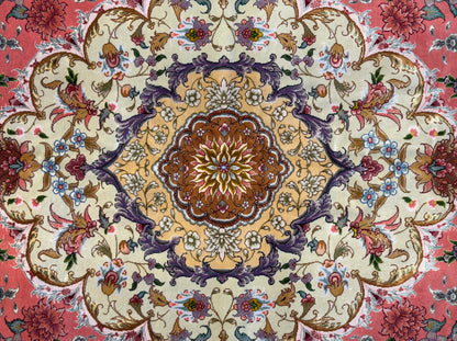 11’4”x16’2” Very Fine Hand-Knotted Persian Tabriz 80 Raj Signed Area Rug