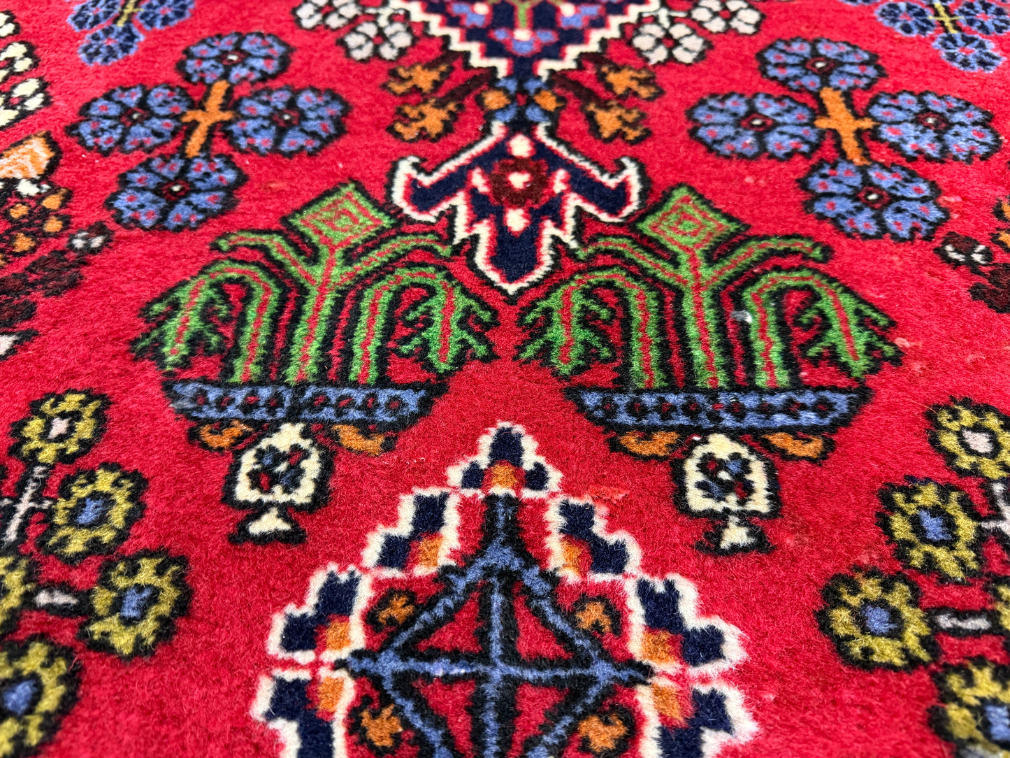 4’2”x13’3” Hand-Knotted Wool Joshaghan Persian Runner 4x13 Handmade Red Carpet