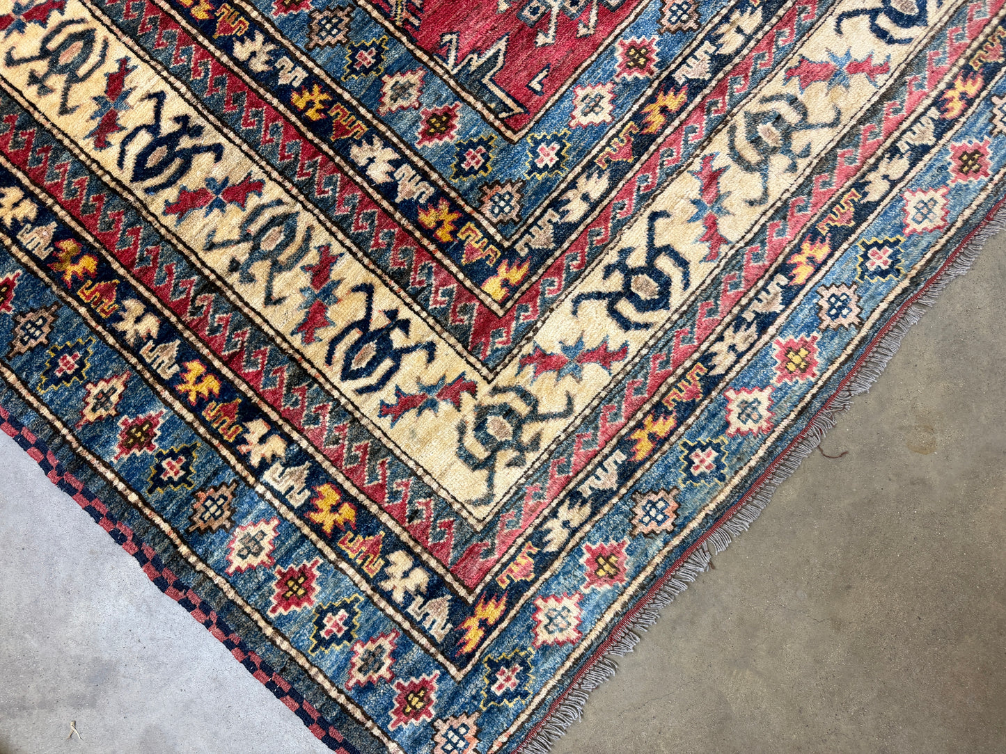 11’x12’3” Hand-Knotted Wool Kazak Area Rug