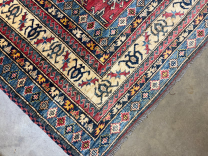 11’x12’3” Hand-Knotted Wool Kazak Area Rug