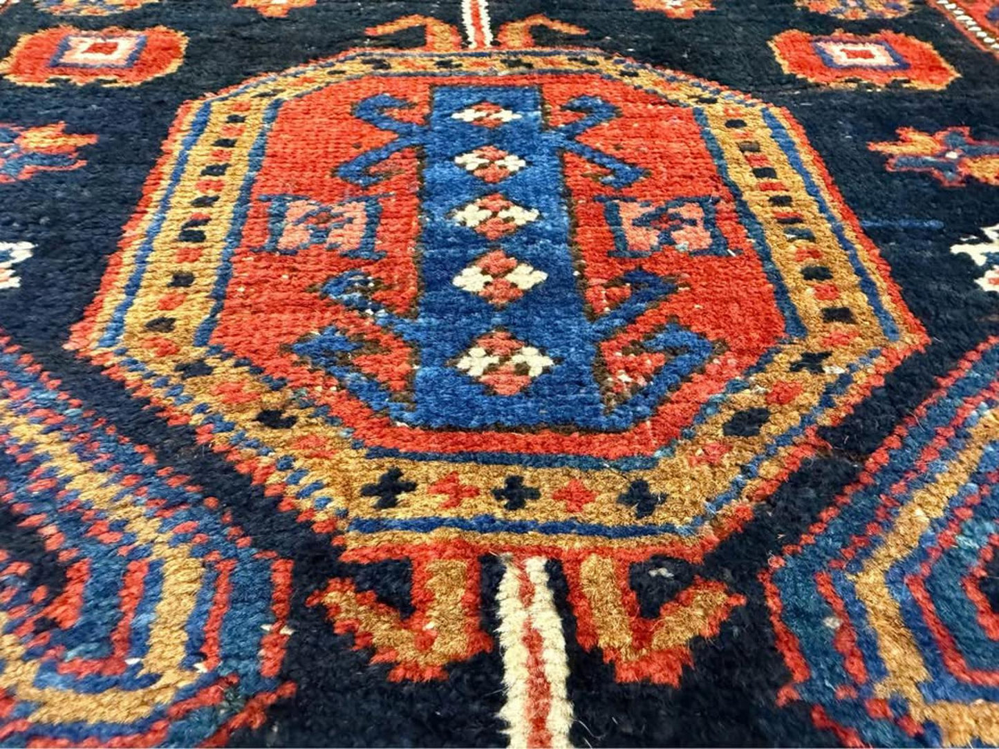 3’5”x10’3” Very Old Antique Heriz Bakhshayesh Runner