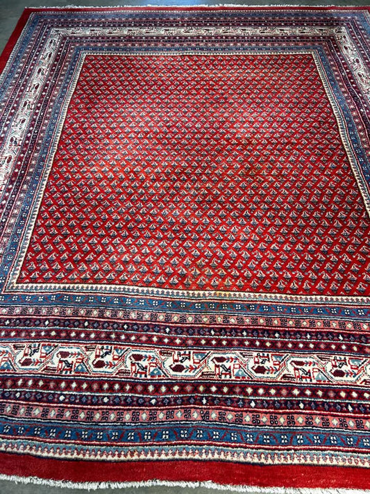 7'6"x8'5" Handmade 100% Wool Persian Sarouk Rug